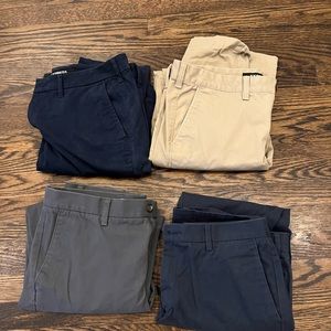 4 pair Chinos 
(2) Express (2) Amazon Essentials
32x32 Slim Fit